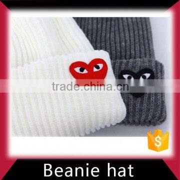 Knitted winter hat beanie with custom label