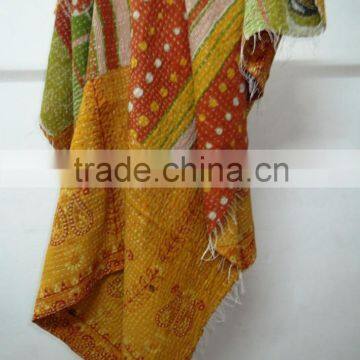 Vintage Cotton Kantha Throw Reversible Sari Blanket Wholesaler