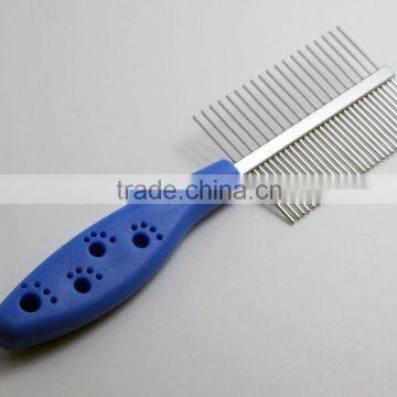 2015 New Design High Quality PET Asymmetric 2-way Steel Pet Hair Trimmer Comb for Dog & Cat Cleaning Brush