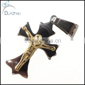 Fashion stainless steel two tone cross pendan