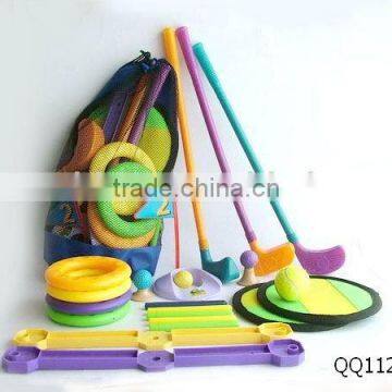 Plastic sports toys--3 kinds sport toys for kids.(goft, tennis,flying disk..)