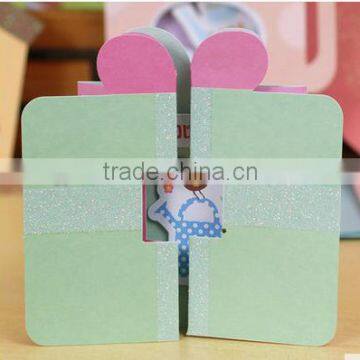 Green card book shape foldable thanksgiving card/birthday card/greeting card