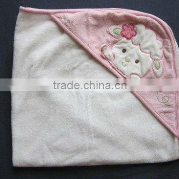 Baby Girl Pink Hooded Towel - SmallCarters Lamb Hooded Baby Bath Towel White Pink Terry Cloth Flower Butterfly