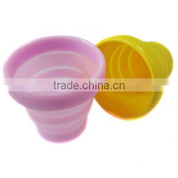 Portable and Eco friendly folding silicone cup with lid