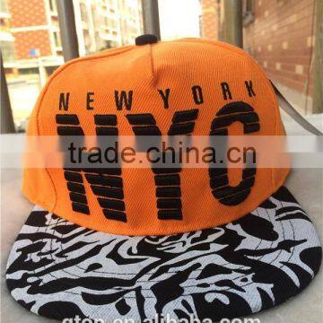 Baseball cap Street dance Punk Hip hop flat snapback visor hat NYC letter embroidery