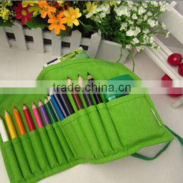 jumbo triangle coloring pencils /green cloth bag /high grade jumbo color pencil