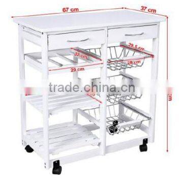 Metal kitchen basket trolley