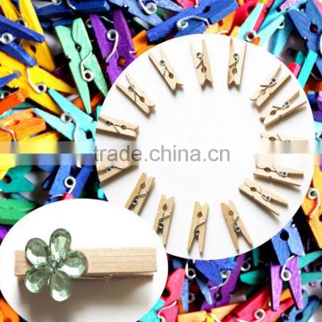 Mini Wooden Pegs with Gems Decoration