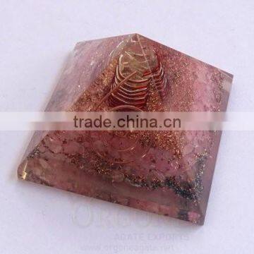 Rose Quartz Orgone Pyramid With Crystal Point | Orgonite Rose Quartz Pyramid | Wholesale-supplier-manufacturer