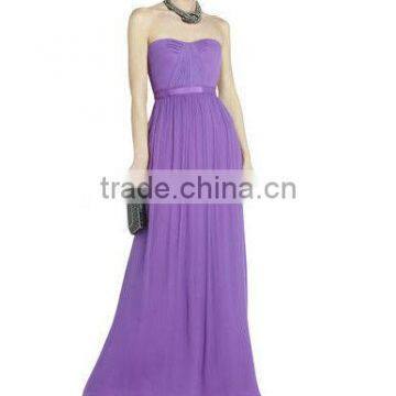 Sexy 100% silk floaty chiffon long strapless dress under 50 pattern