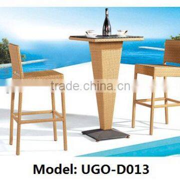 Top Rattan Chairs and Glass Table for Outdoor Beach Furniture