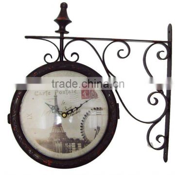 Quartz Double Sides Metal Wall Clock