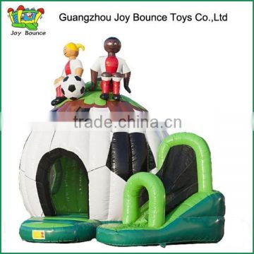 commercial inflatable foortall bouncer with small slide inflatable soccer bouncer