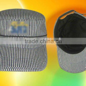 Wholesale Striped Military Cap with embroidery logo