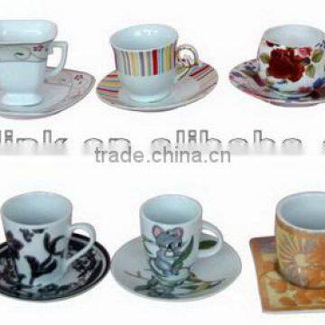 High quality hotsell ceramic cappuccino coffee cup and saucer