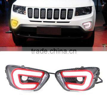 12V LED Daytime Running Light Sourse DRL Fog Lamp With Turning Signal For Jeep Compass 2011 2012 2013 2014