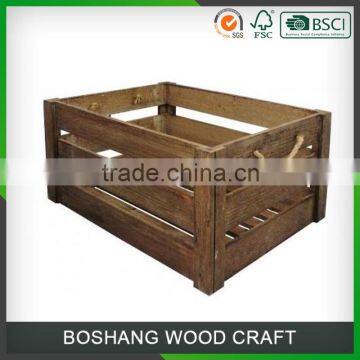 Promotional Supply Handmade wine bottle Wooden Crate