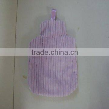 cheap promotional purple stripe fabric hot water bottle cover for 2000ml