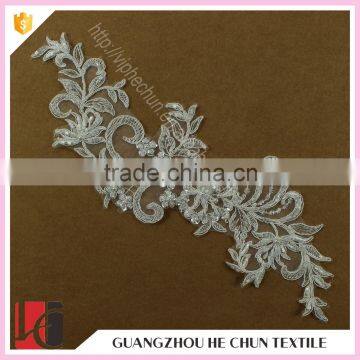 HC-2148-1 Hechun Sewed Sequined Bead Crochet Lace Applique for Clothes                        
                                                Quality Choice