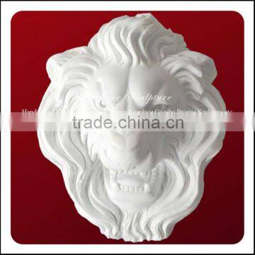 White Excellent Marble Carved Lion Head