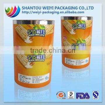 High quality Aluminum foil food packaging film plastic printed laminated roll film packaging for biscuit