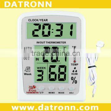 Digital In/Out Thermometer Clock KT203