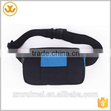 Hot selling high quality polyester leather black printed waist belt bag