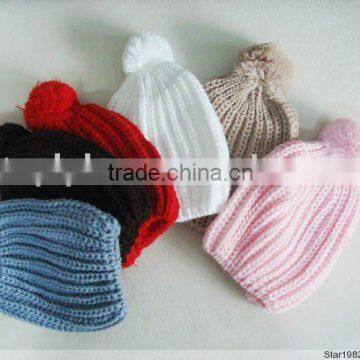 hand knitting fashion hat