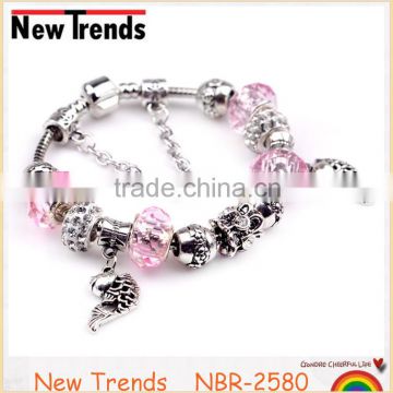 New crystal bead snake chain bracelet charms designs bracelet for unique girls