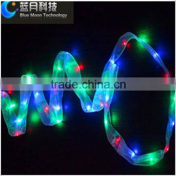 RGB color string light with white ribbon assembled mini led light string PVC box packaging