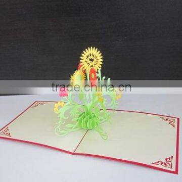 Sun flower greeting pop up card