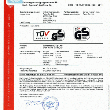 KB 16MM TUV/GS CERTIFICATE