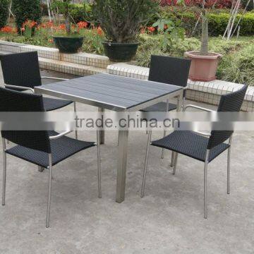 cheap stainless steel rattan chair, stackable cheap cafe chair