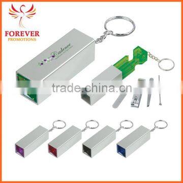 2015 New Design Custom Jewel Manicure Set Nail File Key Chain Chinese Supplier