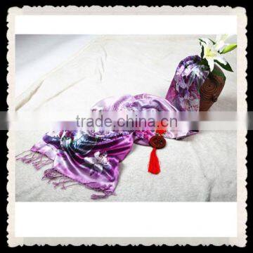 Fashion Violet long women silk shawls