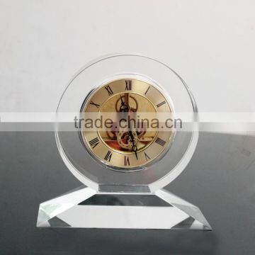 hot transparent round glass antique desk clock