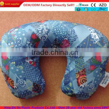 Fancy print round inflatable pillow