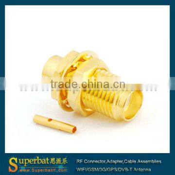 SMA Solder Jack Bulkhead Connector for .141'' Cable sma male to male connector