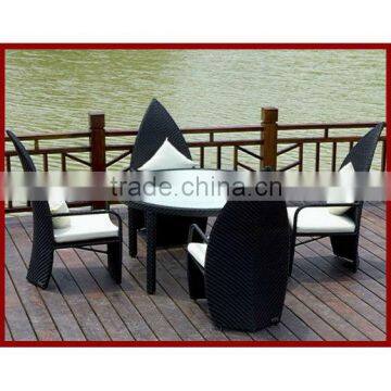 fashion black outdoor/indoor PE rattan garden sofa furniture set with unique style design