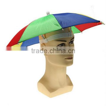 Hot selling Foldable Headwear Sun Umbrella Fishing Hiking Beach Camping Headwear Cap /Head Hats/ Outdoor Sport Umbrella Hat Cap