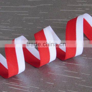 White and Red Wide Polyester Webbing