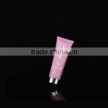 clear 100ml pink plastic cosmetic tube for body lotion with uv finish screw cap