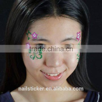 Custom festival flower face tattoo sticker rhinestone decoration makeup sticker
