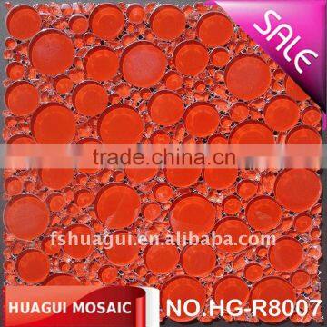 HG-R8007 Red rose mosaic glass tiles