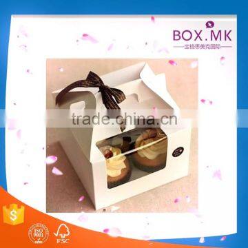 Graceful Best Quality White Rectangle PVC Window Take Away Box Cake