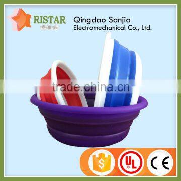Small Round Floding Plastic Fruit Basket Convenient Water Basin photo-3