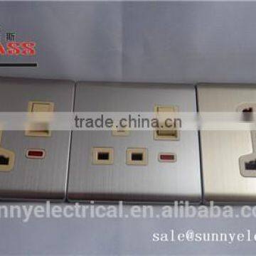 iraq electric light brushed stainless wall switch and socket