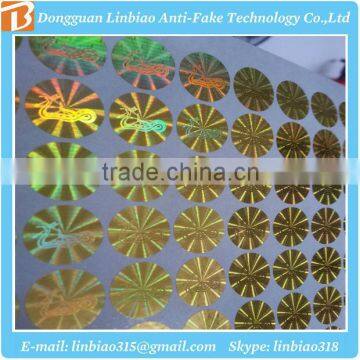 hologram gold aluminum sticker with for dot matrix sticker for packaging label