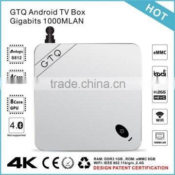 Perfect GTQ android tv box Amlogic S812 Quad Core up to 2.0GHz 2gb 8gb GTQ smart tv box