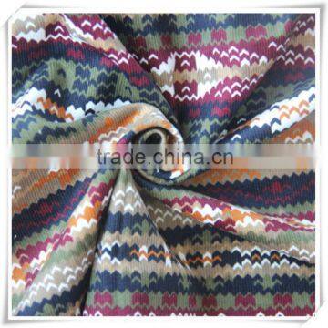 fashion cotton printed corduroy fabric